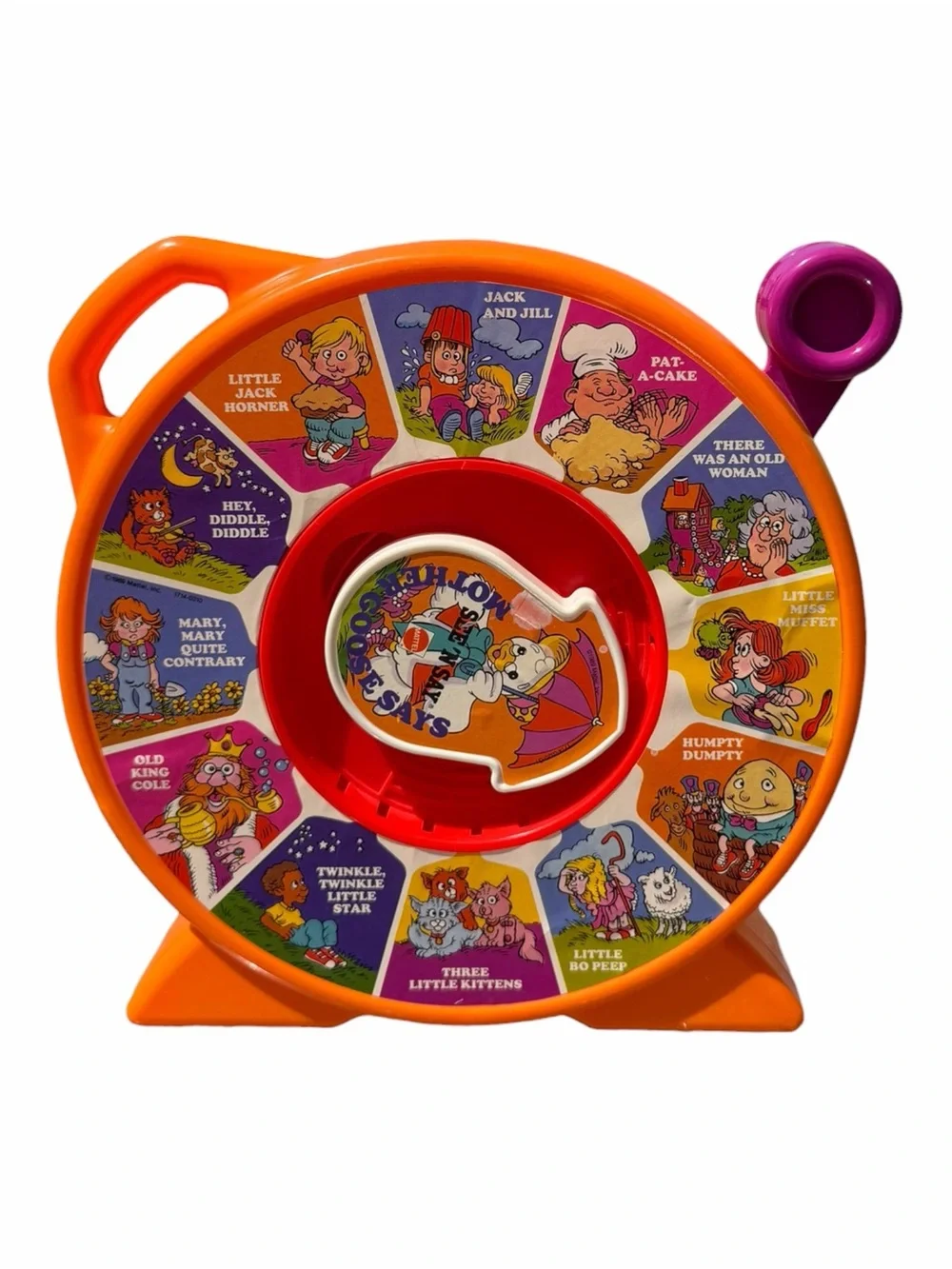 Vintage 1989 Mattel See ’N Say Mother Goose Nursery Rhymes Orange Talking Toy